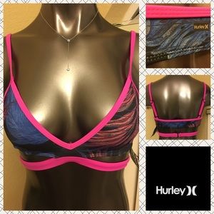 Hurley Sunset Palms Black/ Pink Bikini (TOP ONLY)